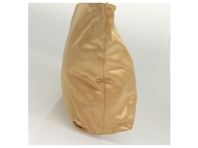 PRADA Borsa Tote Satin Champagne Oro Auth 122170 D'oro - vista 4