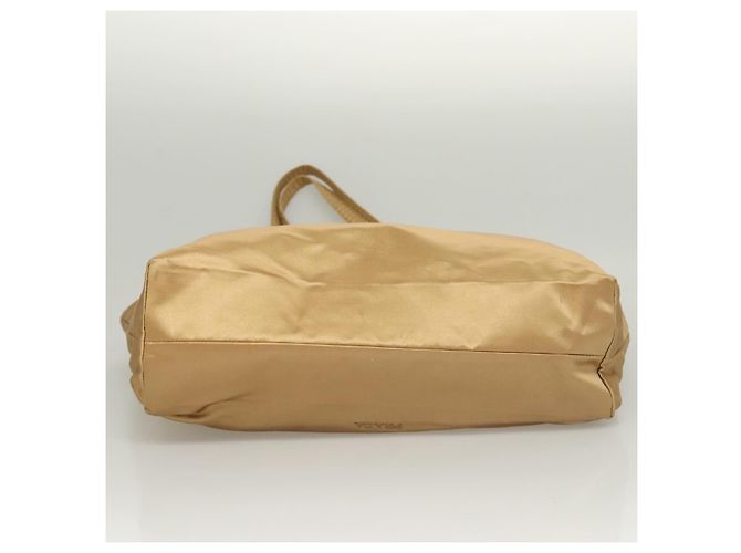 PRADA Borsa Tote Satin Champagne Oro Auth 122170 D'oro - vista 6