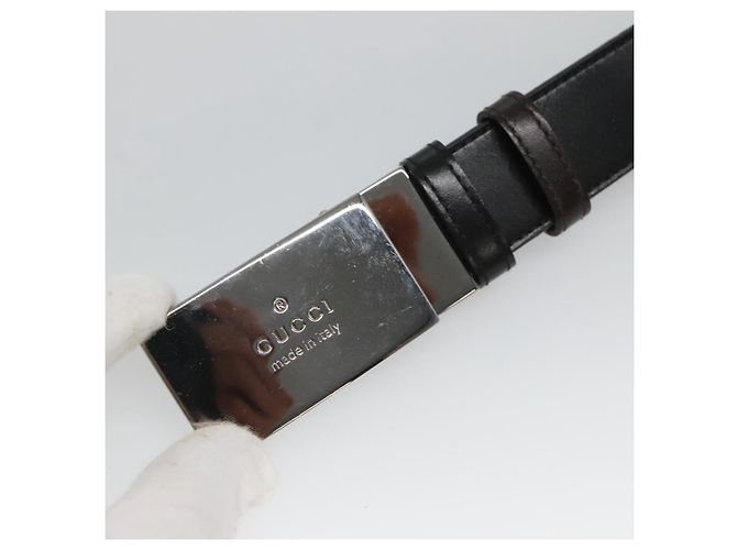 GUCCI Gürtel aus Leder 81,5-34,3"" schwarz silber authentisch bs25928 - Ansicht 6