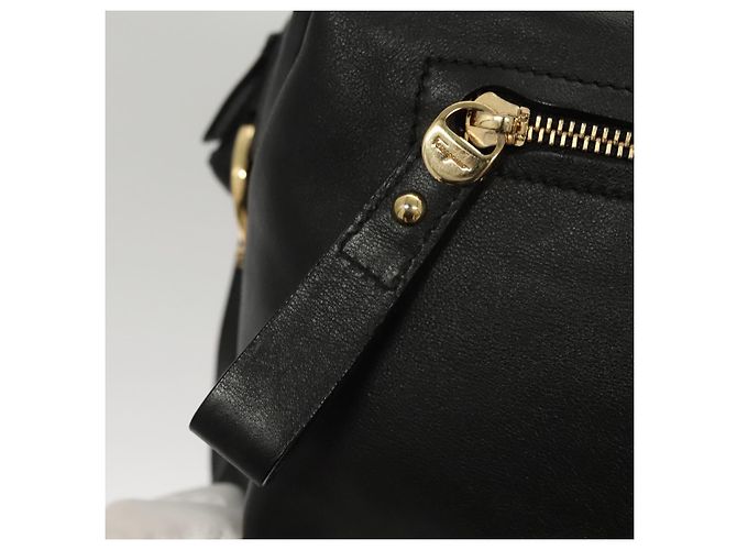 Borsa a tracolla Salvatore Ferragamo Gancini in pelle marrone e oro autentica 124617 - vista 17