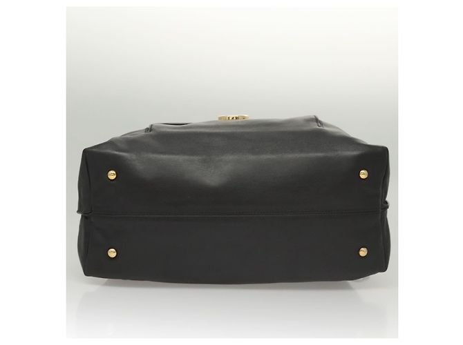Borsa a tracolla Salvatore Ferragamo Gancini in pelle marrone e oro autentica 124617 - vista 5