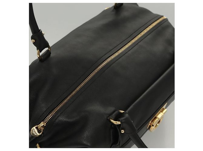 Borsa a tracolla Salvatore Ferragamo Gancini in pelle marrone e oro autentica 124617 - vista 6