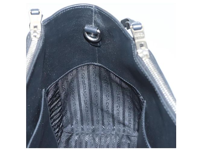 PRADA Borsa a mano in pelle nera e bianca Auth 122125 Nero Bianco - vista 20