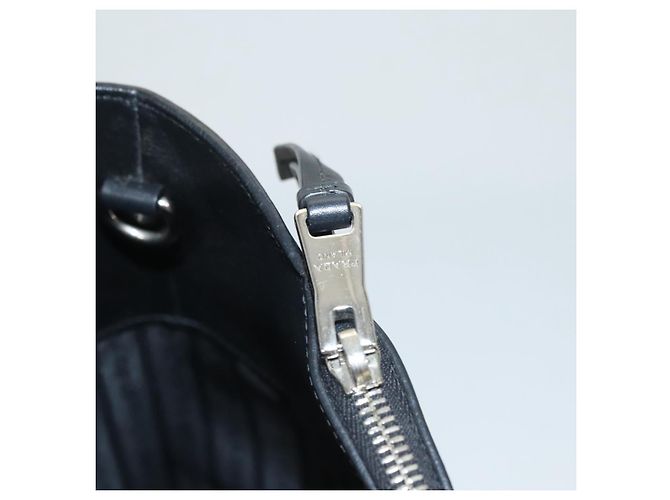 PRADA Borsa a mano in pelle nera e bianca Auth 122125 Nero Bianco - vista 21