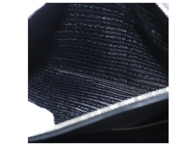 PRADA Borsa a mano in pelle nera e bianca Auth 122125 Nero Bianco - vista 22