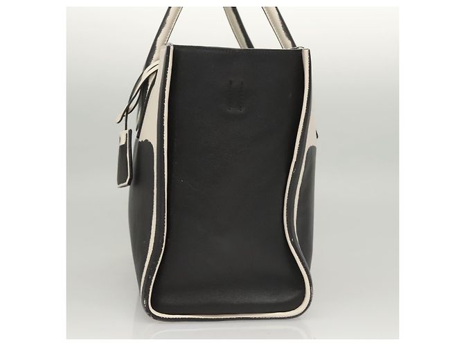PRADA Borsa a mano in pelle nera e bianca Auth 122125 Nero Bianco - vista 3