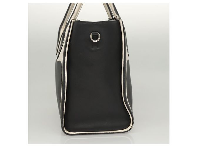 PRADA Borsa a mano in pelle nera e bianca Auth 122125 Nero Bianco - vista 4