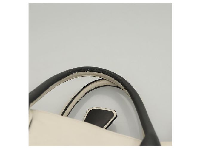 PRADA Borsa a mano in pelle nera e bianca Auth 122125 Nero Bianco - vista 8