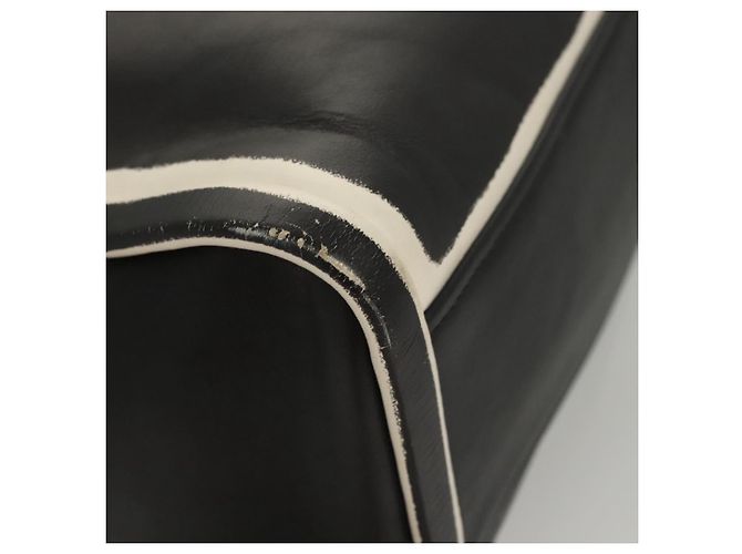 PRADA Borsa a mano in pelle nera e bianca Auth 122125 Nero Bianco - vista 9