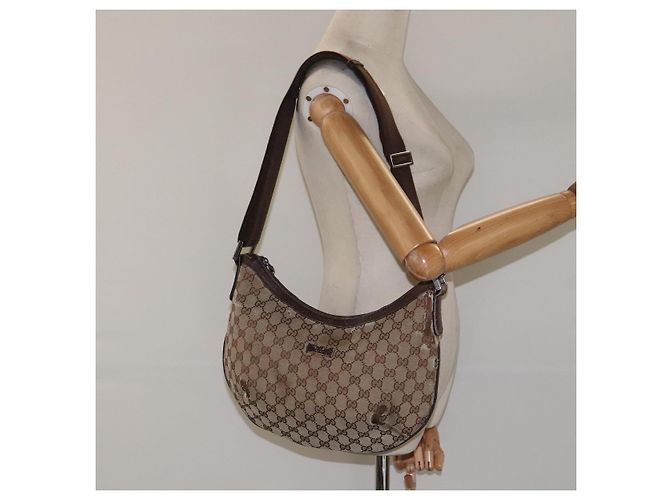 Borsa a Spalla GG Canvas GUCCI Beige Argento 181092 Auth gh139 - vista 23