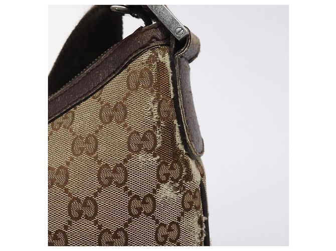 Borsa a Spalla GG Canvas GUCCI Beige Argento 181092 Auth gh139 - vista 9