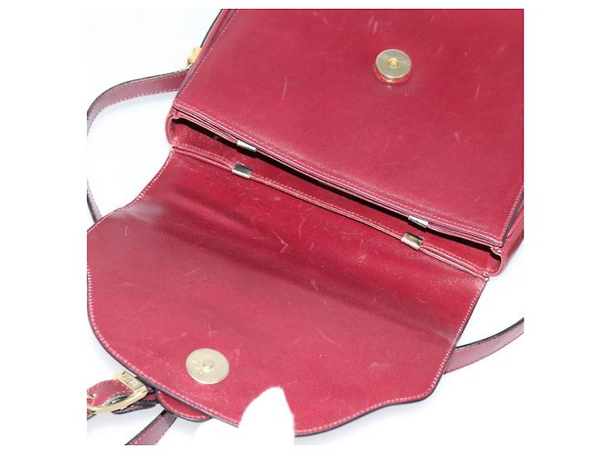 BALLY Borsa a Spalla in Pelle Bordeaux Oro Auth BA1889 D'oro Bordò - vista 10