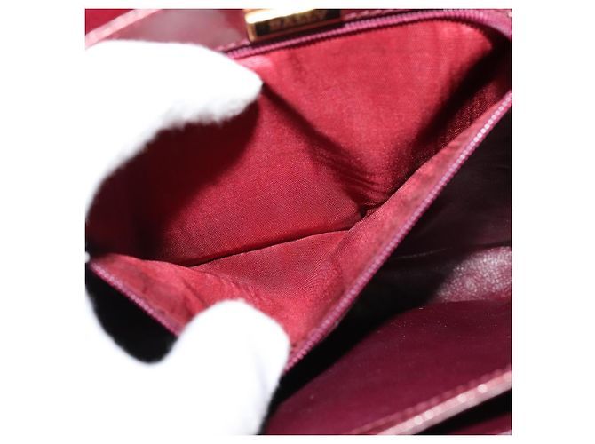 BALLY Borsa a Spalla in Pelle Bordeaux Oro Auth BA1889 D'oro Bordò - vista 12