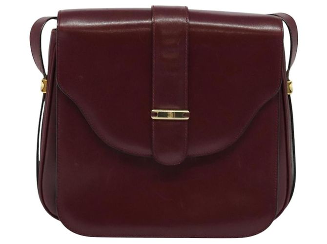 BALLY Borsa a Spalla in Pelle Bordeaux Oro Auth BA1889 D'oro Bordò - vista 13
