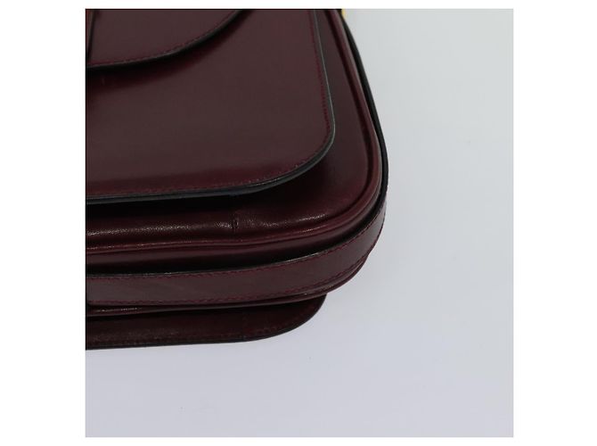 BALLY Borsa a Spalla in Pelle Bordeaux Oro Auth BA1889 D'oro Bordò - vista 14