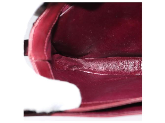 BALLY Borsa a Spalla in Pelle Bordeaux Oro Auth BA1889 D'oro Bordò - vista 20