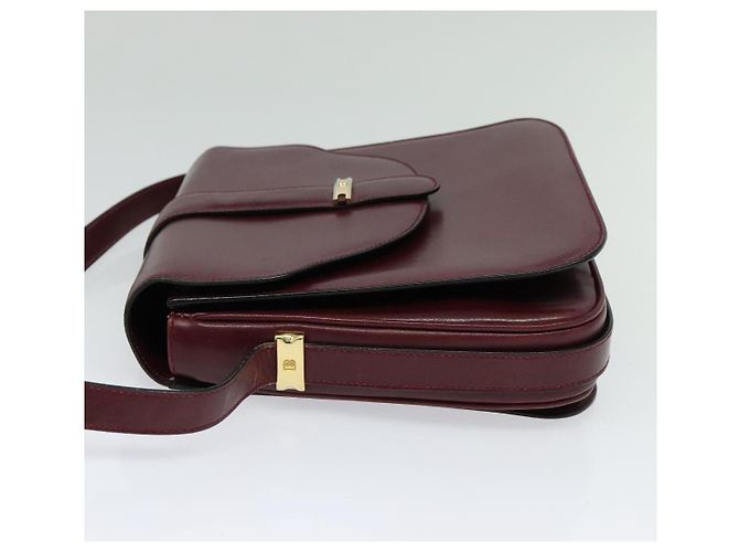 BALLY Borsa a Spalla in Pelle Bordeaux Oro Auth BA1889 D'oro Bordò - vista 3