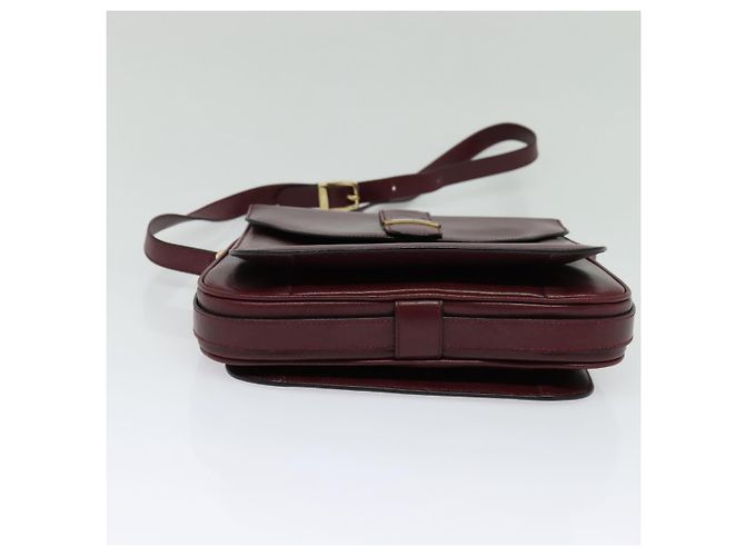 BALLY Borsa a Spalla in Pelle Bordeaux Oro Auth BA1889 D'oro Bordò - vista 5