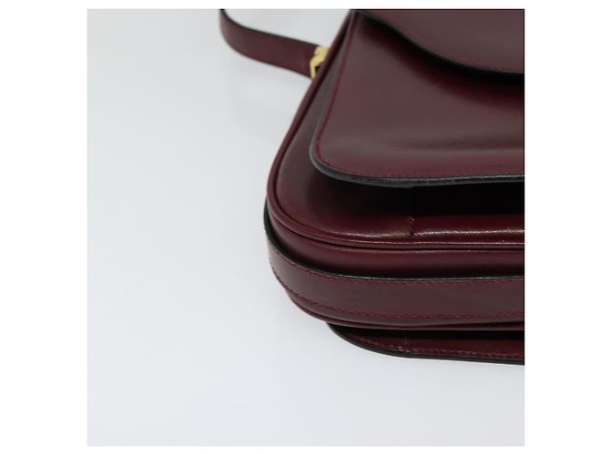 BALLY Borsa a Spalla in Pelle Bordeaux Oro Auth BA1889 D'oro Bordò - vista 9