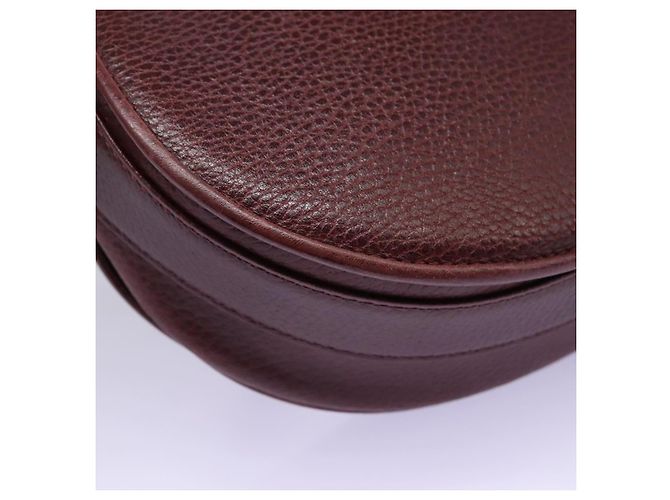 CARTIER Borsa a Spalla Must Line Pelle Bordeaux Oro Auth BA1792 D'oro Bordò - vista 12