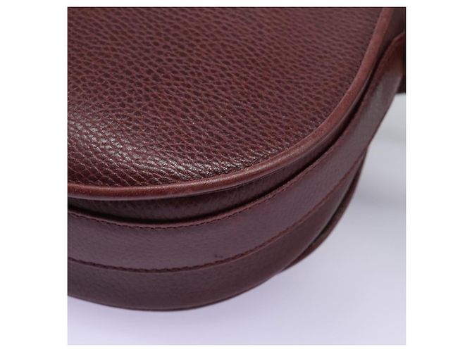 CARTIER Borsa a Spalla Must Line Pelle Bordeaux Oro Auth BA1792 D'oro Bordò - vista 13