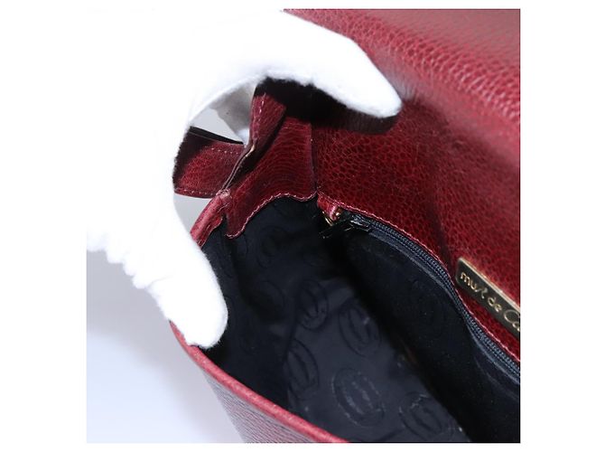 CARTIER Borsa a Spalla Must Line Pelle Bordeaux Oro Auth BA1792 D'oro Bordò - vista 19
