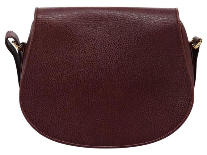 CARTIER Borsa a Spalla Must Line Pelle Bordeaux Oro Auth BA1792 D'oro Bordò - vista 2