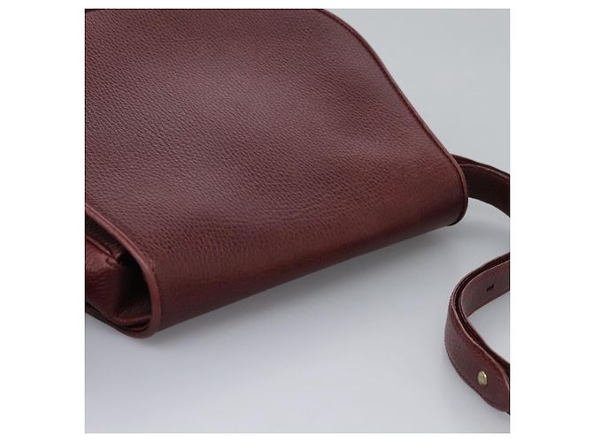 CARTIER Borsa a Spalla Must Line Pelle Bordeaux Oro Auth BA1792 D'oro Bordò - vista 6