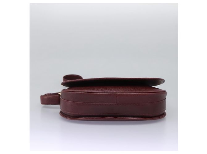 CARTIER Borsa a Spalla Must Line Pelle Bordeaux Oro Auth BA1792 D'oro Bordò - vista 9