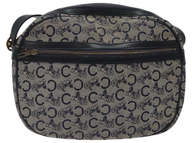 Céline CELINE C Sulky Schultertasche aus Segeltuch in Marineblau und Gold Auth BA1890 Golden - Ansicht 13