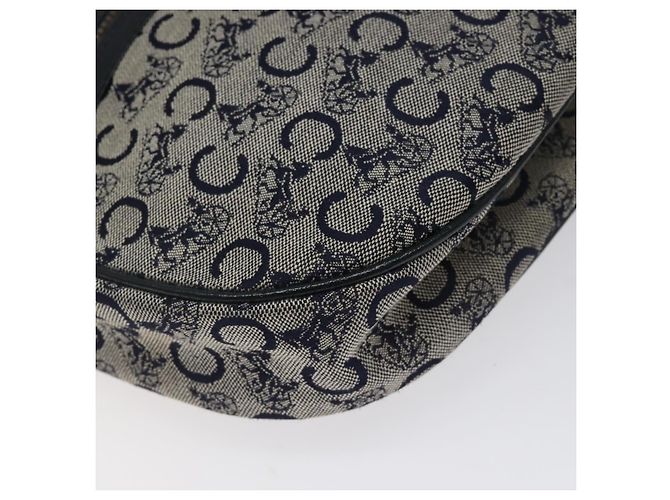 Céline CELINE C Sulky Schultertasche aus Segeltuch in Marineblau und Gold Auth BA1890 Golden - Ansicht 15