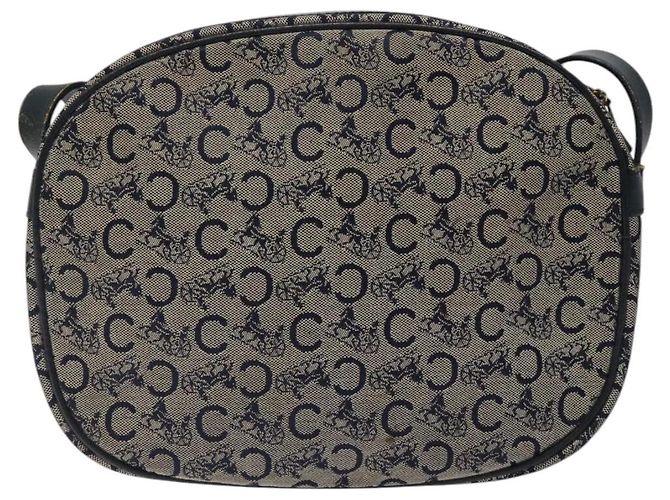 Céline CELINE C Sulky Schultertasche aus Segeltuch in Marineblau und Gold Auth BA1890 Golden - Ansicht 2