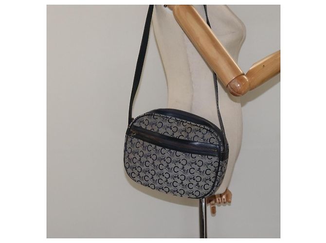Céline CELINE C Sulky Schultertasche aus Segeltuch in Marineblau und Gold Auth BA1890 Golden - Ansicht 20