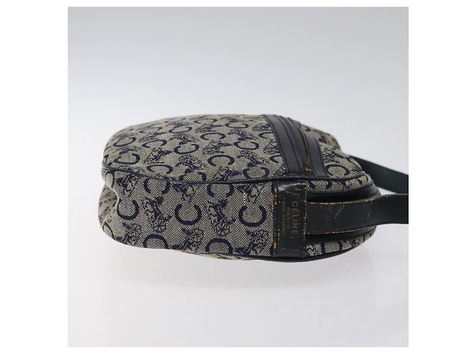 Céline CELINE C Sulky Schultertasche aus Segeltuch in Marineblau und Gold Auth BA1890 Golden - Ansicht 3