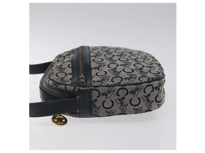 Céline CELINE C Sulky Schultertasche aus Segeltuch in Marineblau und Gold Auth BA1890 Golden - Ansicht 4