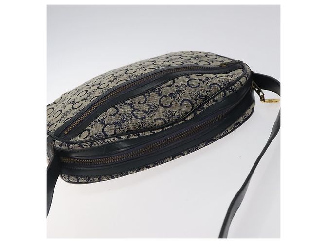 Céline CELINE C Sulky Schultertasche aus Segeltuch in Marineblau und Gold Auth BA1890 Golden - Ansicht 6