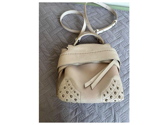 Borsa a mano Tod's Wave in pelle color eggshell Bianco sporco - vista 3