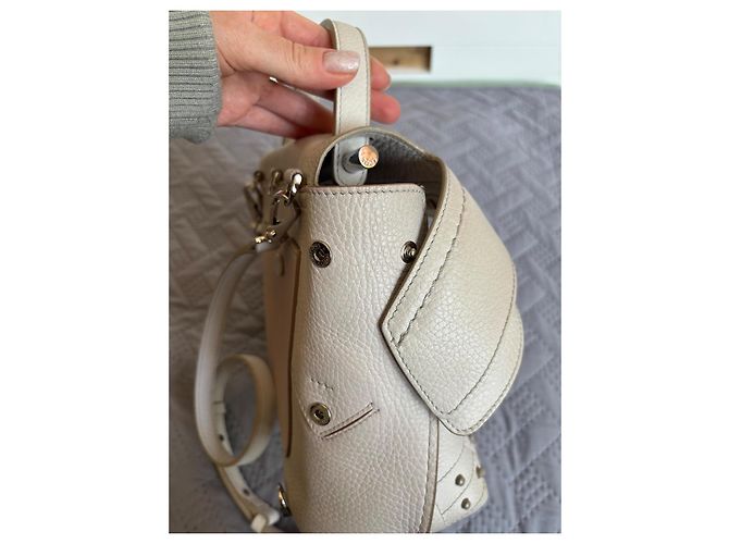 Borsa a mano Tod's Wave in pelle color eggshell Bianco sporco - vista 8