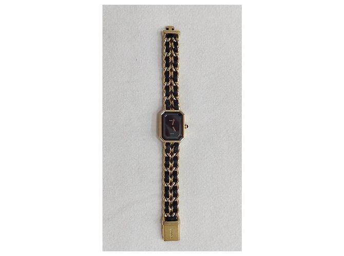 Orologio Chanel Première oro e pelle nera D'oro - vista 4