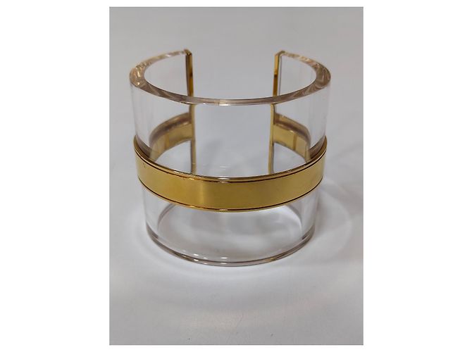 Bracciale manchette Burberry trasparente con dettagli dorati D'oro - vista 2