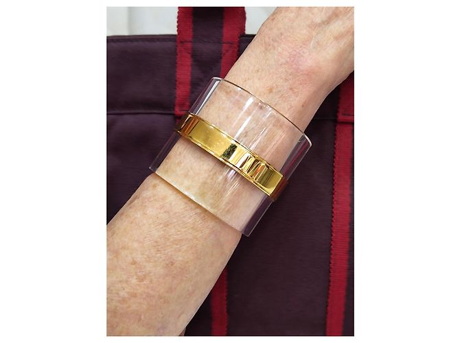 Bracciale manchette Burberry trasparente con dettagli dorati D'oro - vista 4
