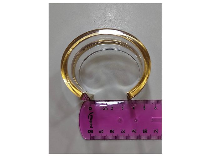 Bracciale manchette Burberry trasparente con dettagli dorati D'oro - vista 6