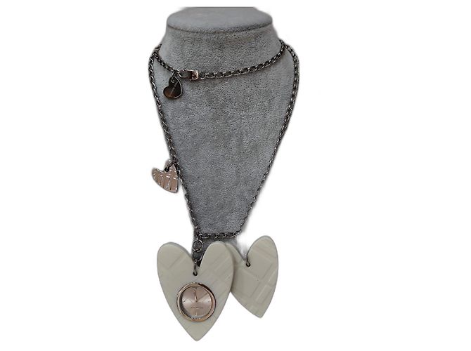 Collar Burberry de Cadena con Reloj de Corazón Plata - vista 2