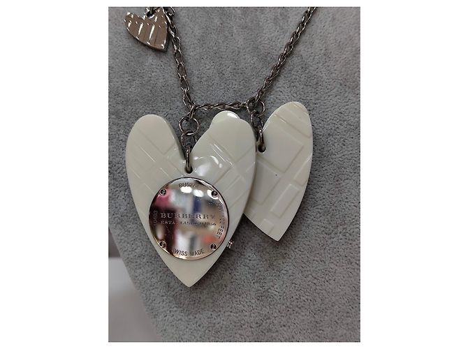 Collar Burberry de Cadena con Reloj de Corazón Plata - vista 4