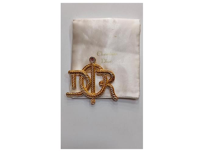 Spilla monogramma Dior dorata D'oro - vista 3