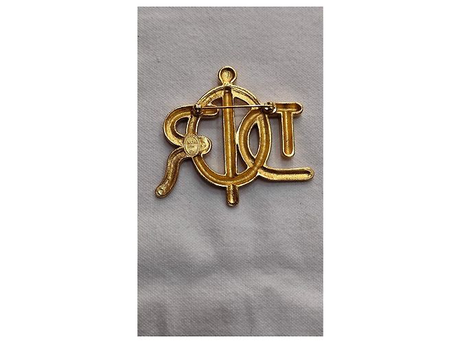 Spilla monogramma Dior dorata D'oro - vista 4