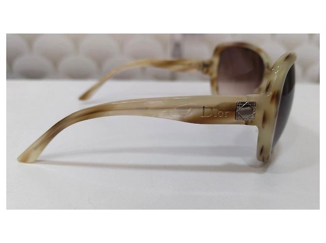 Dior Sonnenbrille Oversized Quadratisch Beige - Ansicht 9