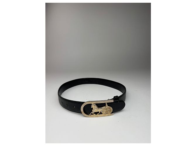 Céline Vintage Celine Leder Gürtel Schwarz Braun - Ansicht 10