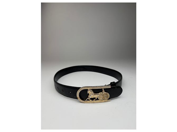 Céline Vintage Celine Leder Gürtel Schwarz Braun - Ansicht 6