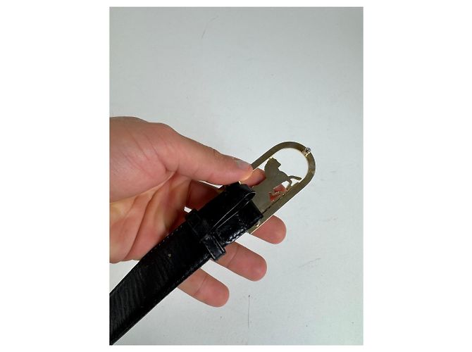 Céline Vintage Celine Leder Gürtel Schwarz Braun - Ansicht 7